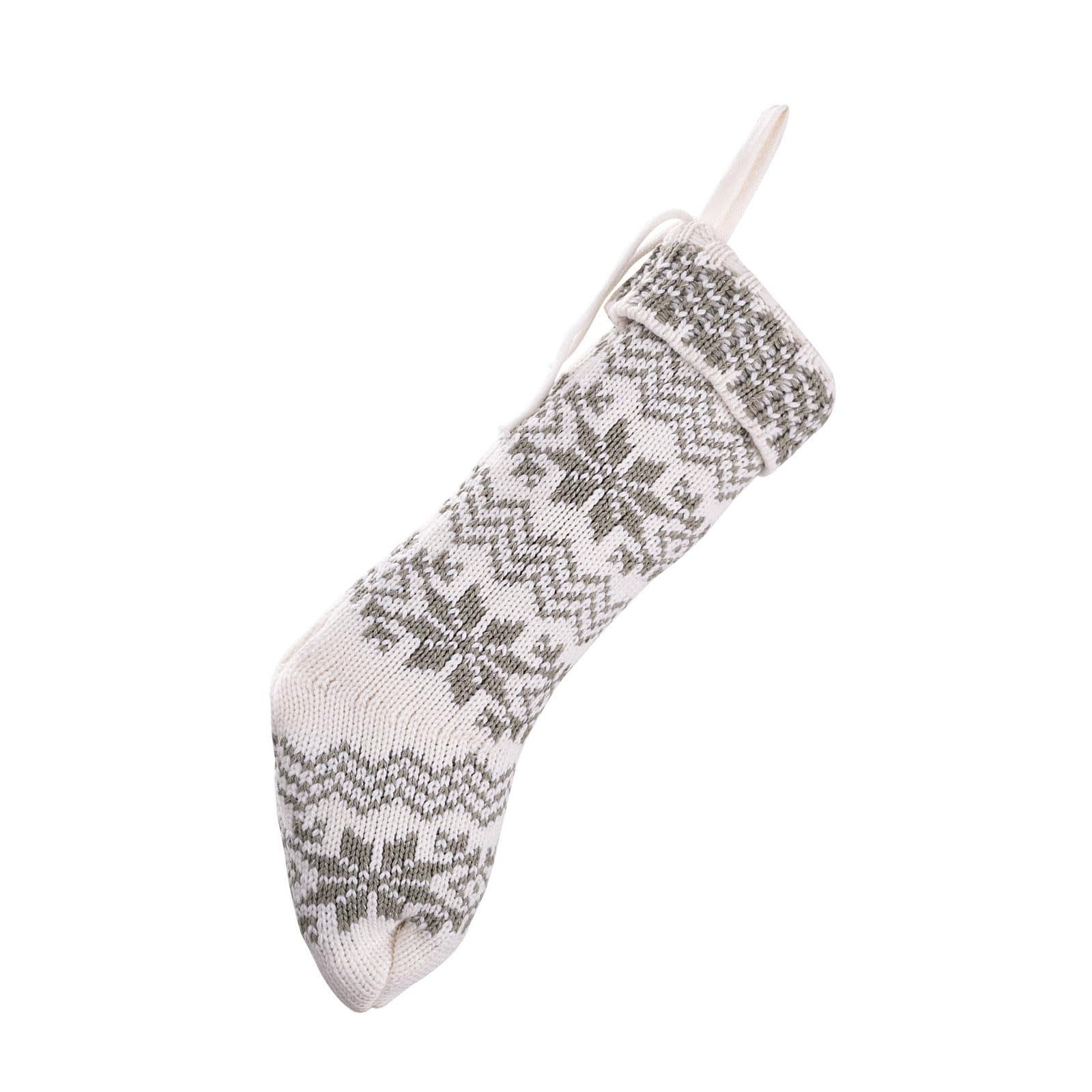 Hsioluted Christmas Tree Ornament Knit Snowflake Christmas Stockings Gift Bag Festival Hanging Socks for Fireplaces Decoration Stockings