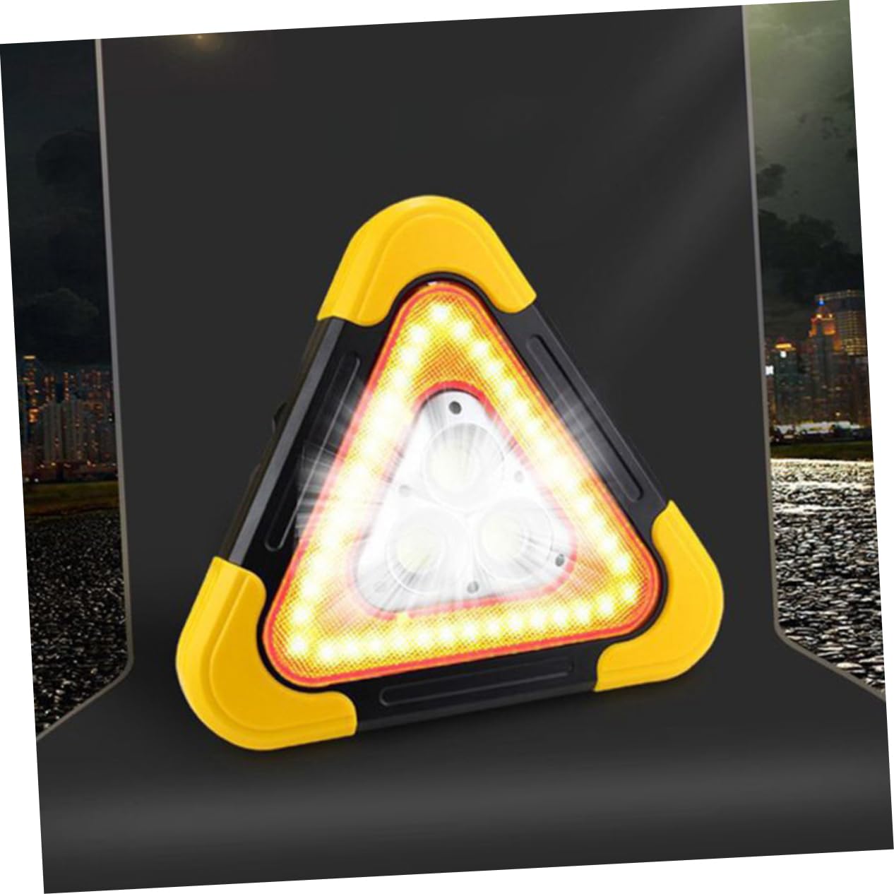 Luz de Emergencia para Coche Triángulo de Emergencia Portátil LED, Señalización Vial ABS, para Avería y Asistencia