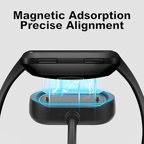 Miniatura 2 de Compatible con el cable de carga Fitbit, cargador de repuesto de 3.3 pies para Fitbit SenseVersa 4, base magnética, cable de carga USB portátil para