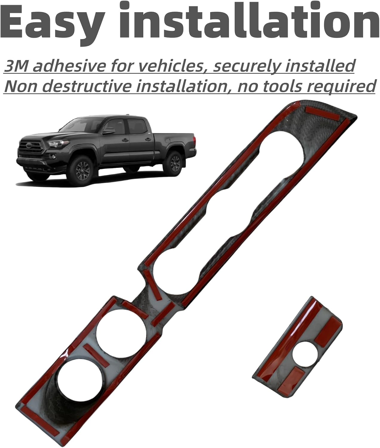 Fit for Toyota Tacoma 2016-2023 Car Accessories Dashboard Console A/C Control Switch Panel Decor Trim ABS Carbon Fiber Grain (Only Fit 4WD with Engine Start Stop Button; Not Fit RHD, 2WD)