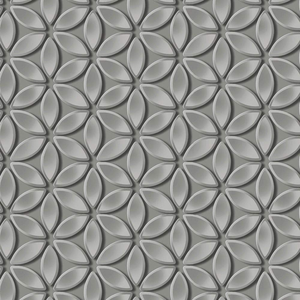 Modern 3D Effect Metallic Shiny Futuristic Wallpaper Silver Grey Juniper Debona