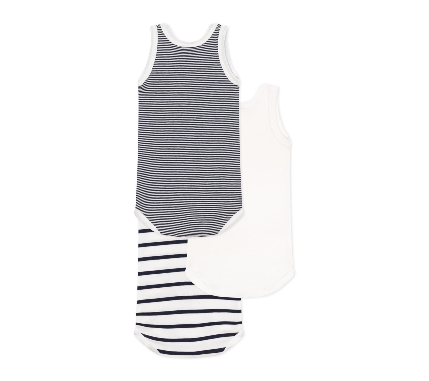 Petit Bateau Bodies sans Manche (Lot de 3) Mixte bébé, Variante 1, 4 Ans