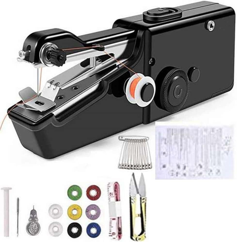 SYOSI Handheld Sewing Machine, Hand Held Sewing Device Tool Mini Portable Cordless Sewing Machine, Essentials for Home Quick Repairing and Stitch Handicrafts Portable Easy to Operate for Beginners