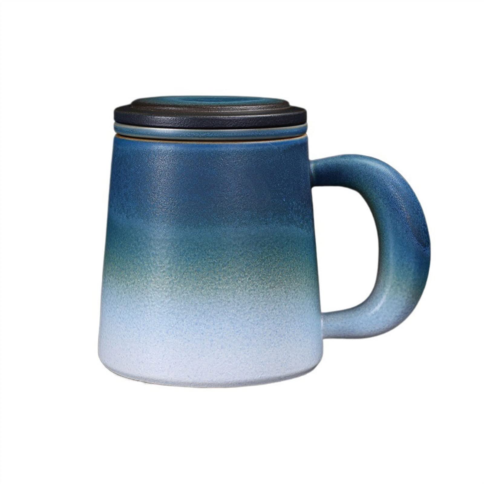Mug Tasse en céramique 450ML Tasse à Boire de Grande capacité avec Couvercle et Filtre Tasse à thé Antique Tasse à thé (Color : C)