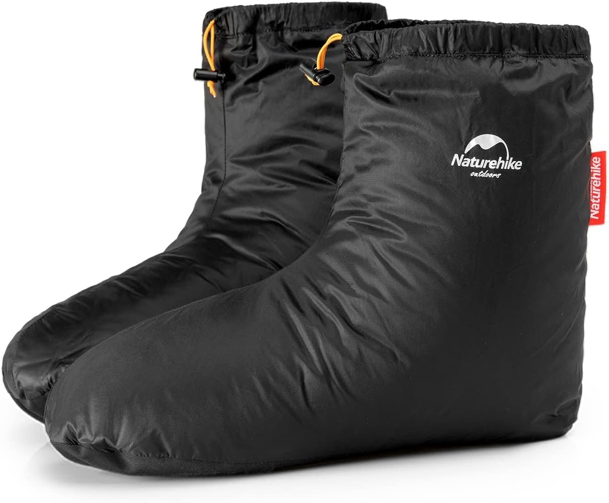 Naturehike Ultralight Winter Goose Down Booties, Camping Warm & Cozy Down Sleeping Socks for Men & Women, Down Filled Slipper Boots with Storage Bag