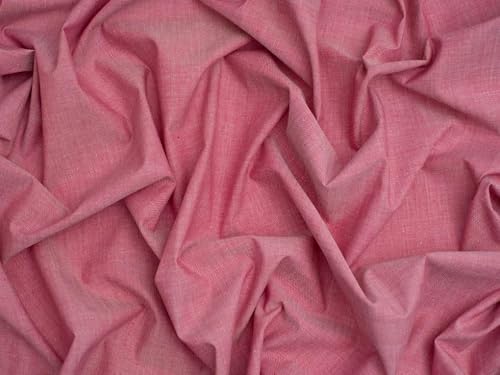 Minerva Core Range Magenta Yarn Dyed Cotton Chambray Fabric for Dressmaking - 144cm Wide - per metre