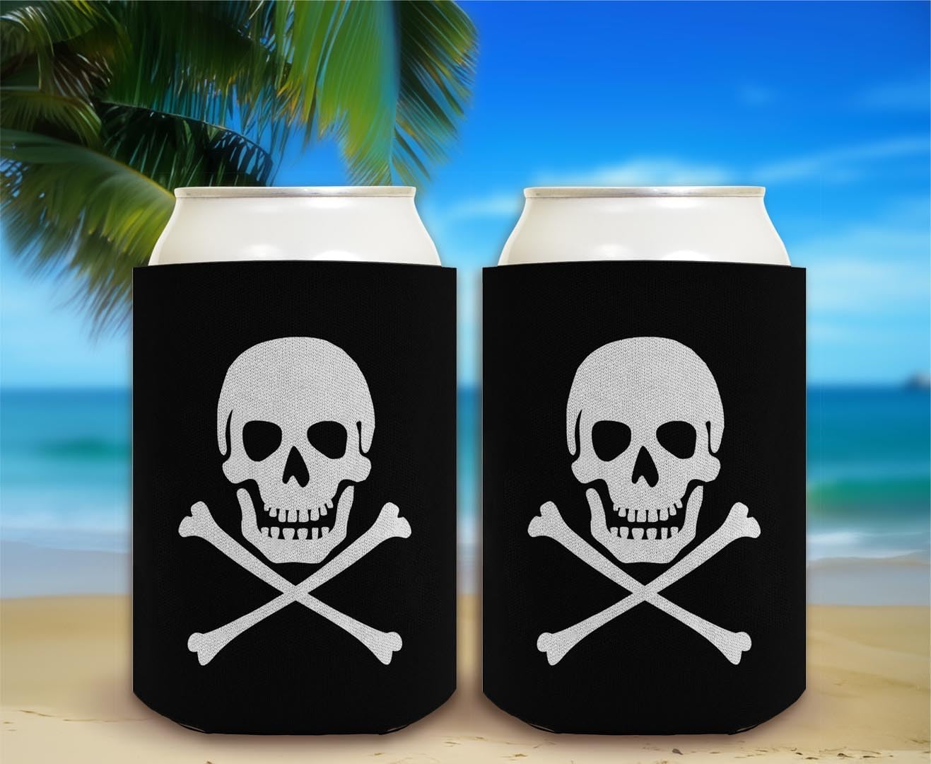 Goth Drink Cooler Jolly Roger Skull and Crossbones 24-Pack Can Drink Thermocoolers Party Pack