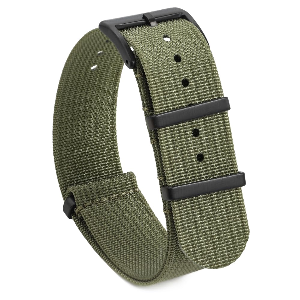 TACTICAL FROG Nylon Watch Band 18mm 19 mm 20mm 22 mm 24 mm, Waterproof Military Watch Straps Replacement for Men Women, With Stainless Steel Buckle