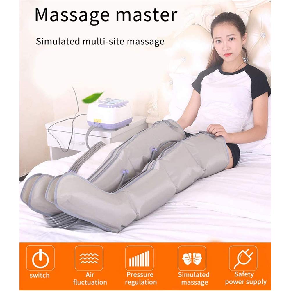 Massaggiatore per gambe a compressione d'aria, fascia per le gambe, braccia, caviglie, polpacci, macchina per massaggi, per rilassare i muscoli, alleviare il dolore, migliorare la circolazione sangu