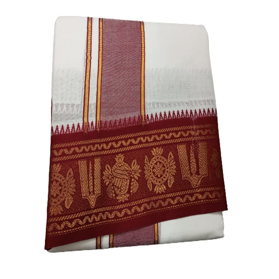 Men's Cotton Dhoti with towel angavastram 2in1 (9x5, white, Free size)_SG060-image-47