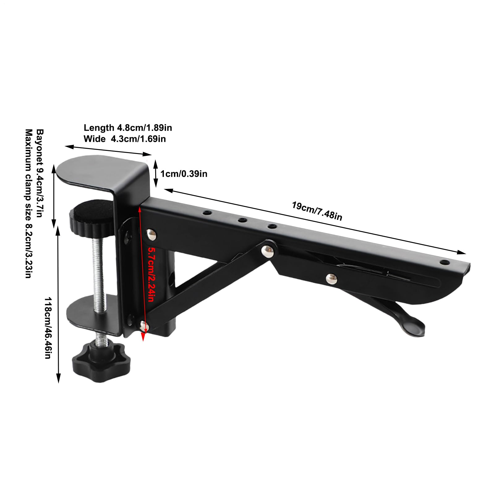 Prolunga Da Scrivania - Staffe Di Estensione Da Tavolo Senza Perforazione | Clip Laterale Per Staffa Per Tastiera In Metallo Laminato Freddo | Morsetto Per Vassoio Estensibile Da Scrivania Ergonomic