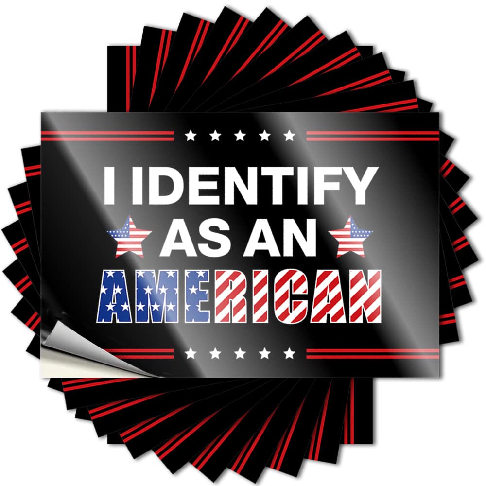 I Identify As an American, No Identity Politics Decor Mini - Lettering Sticker Bumper Waterproof Decal(6X9CM)
