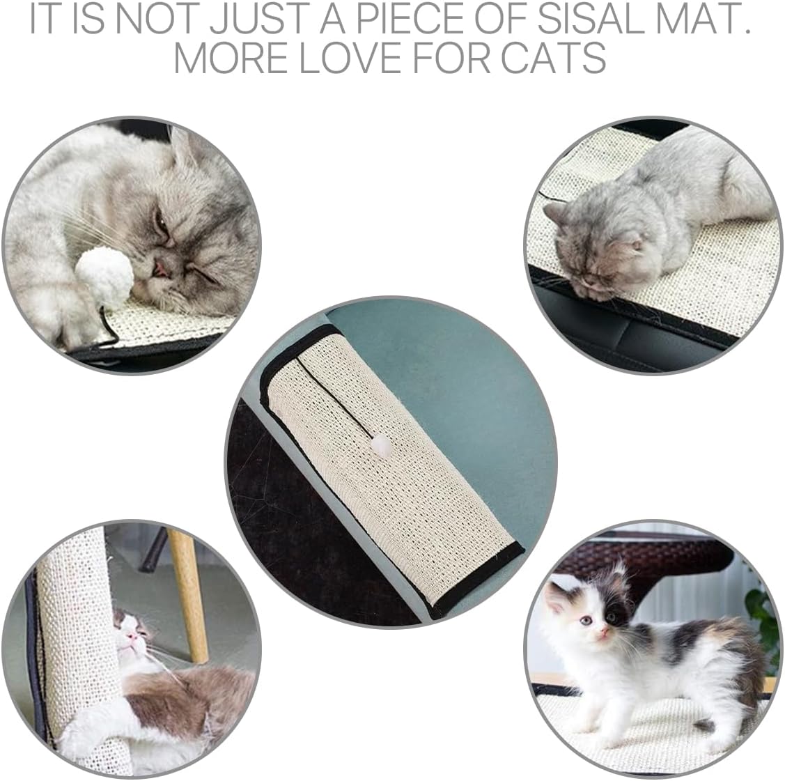 review Pack of 2 Cat Scratching Mats, Furniture Protector Pad, Natural Sisal Cat Scratching Pad, Cat Grinding Claw Protect Pad, Cat Scratch Couch Cover, 40x29cm