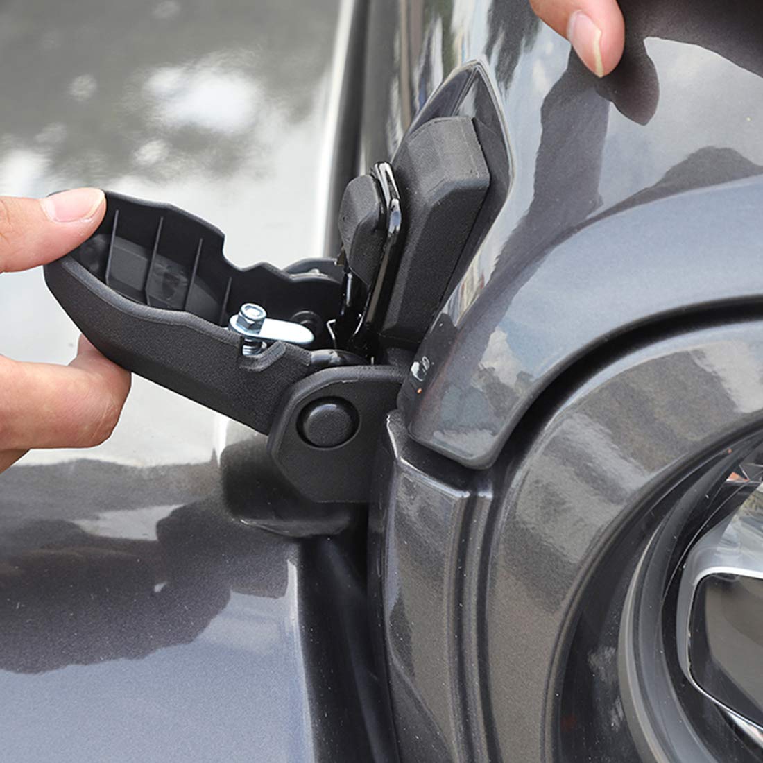 Sukemichi JL Loquet De Capot Avec Clés, Kit De Loquets De Verrouillage Dorigine Pour Jeep Wrangler Jl Et Jeep Gladiator Jt 2018 2023 1 Paire Noir