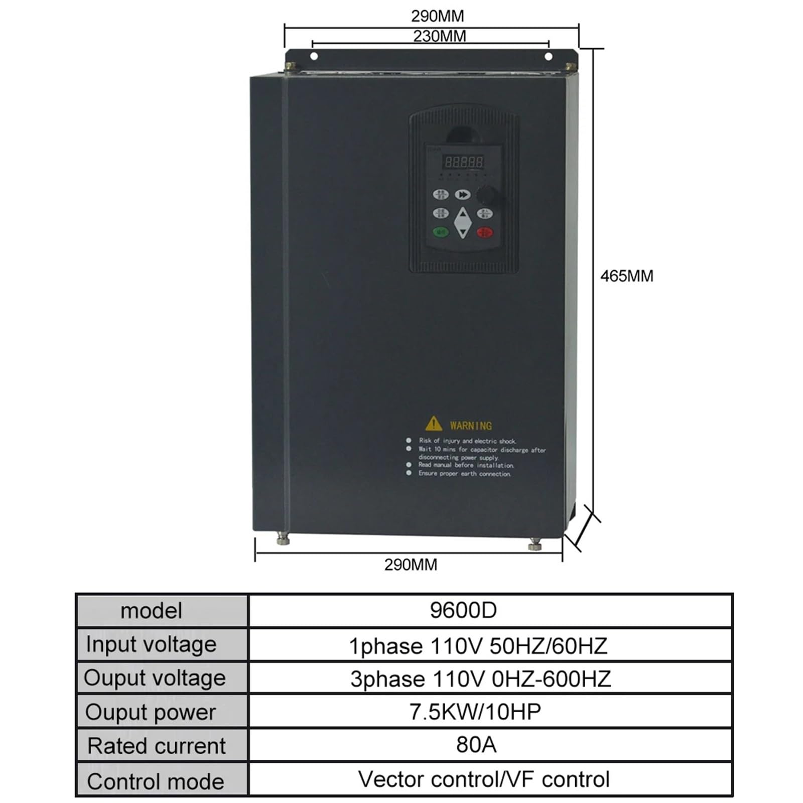 Inverter VFD 0,75KW CNC controllo velocità motore 110V/1,5KW/2,2kw 110v 1P ingresso 3P OUT inverter di frequenza for motore(110V 0.4KW)