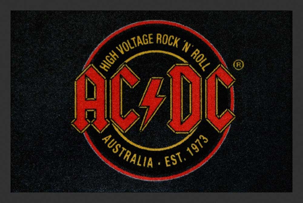 Paillasson AC/DC rock tapis de sol 60x40 cm polypropylène entrée