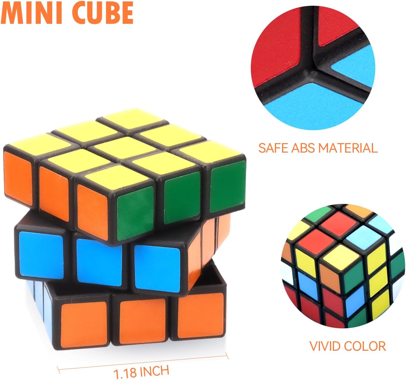 100 Pack Mini Cube Bulk, 1.18 Inch 3x3x3 Small Puzzle Cubes Set, Birthday Party Favors, Classroom Rewards Prizes, Stocking Stuffers, Easter Basket Fillers for Kids