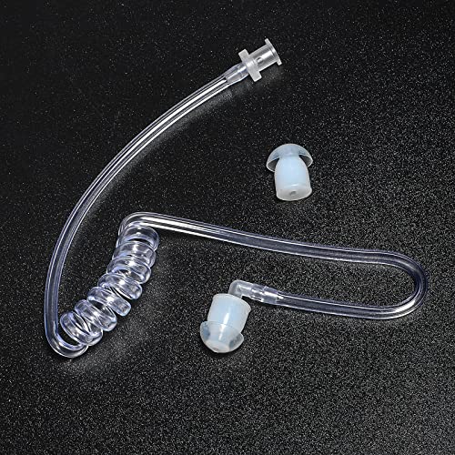 HYSHIKRA Ersatz verdeckte akustische Luftspule Audioröhre kompatibel mit Motorola Kenwood Baofeng Sprechfunkgerät FBI Sicherheit Hörmuschel Headset (Transparent, 2 Pack)