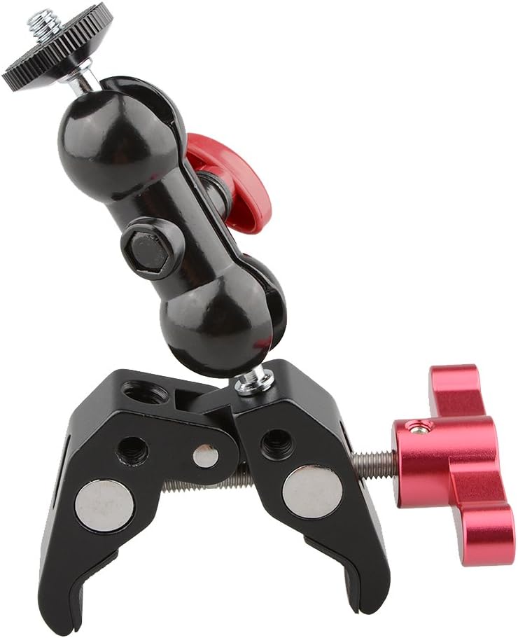 CAMVATE Crab Clamp with 1/4" Screw Ball Head Mount (Red T