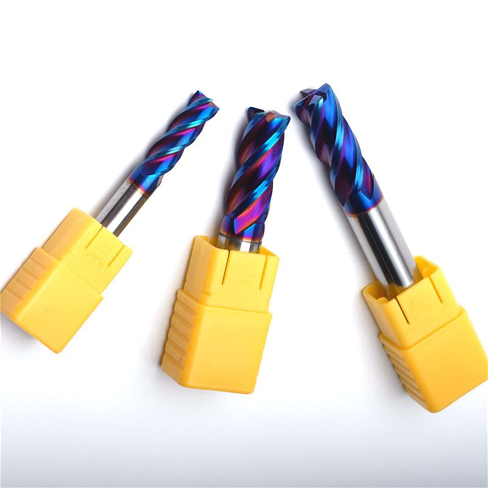 SUOFEILAIMU-PHONE CASE Metal 4Flutes HRC65 Corner Radius End Mill Carbide CNC End Milling Cutters Milling Tools (Cutting Edge Diameter : 12R1X12DX75L 4F, Dimensions : 10pcs)