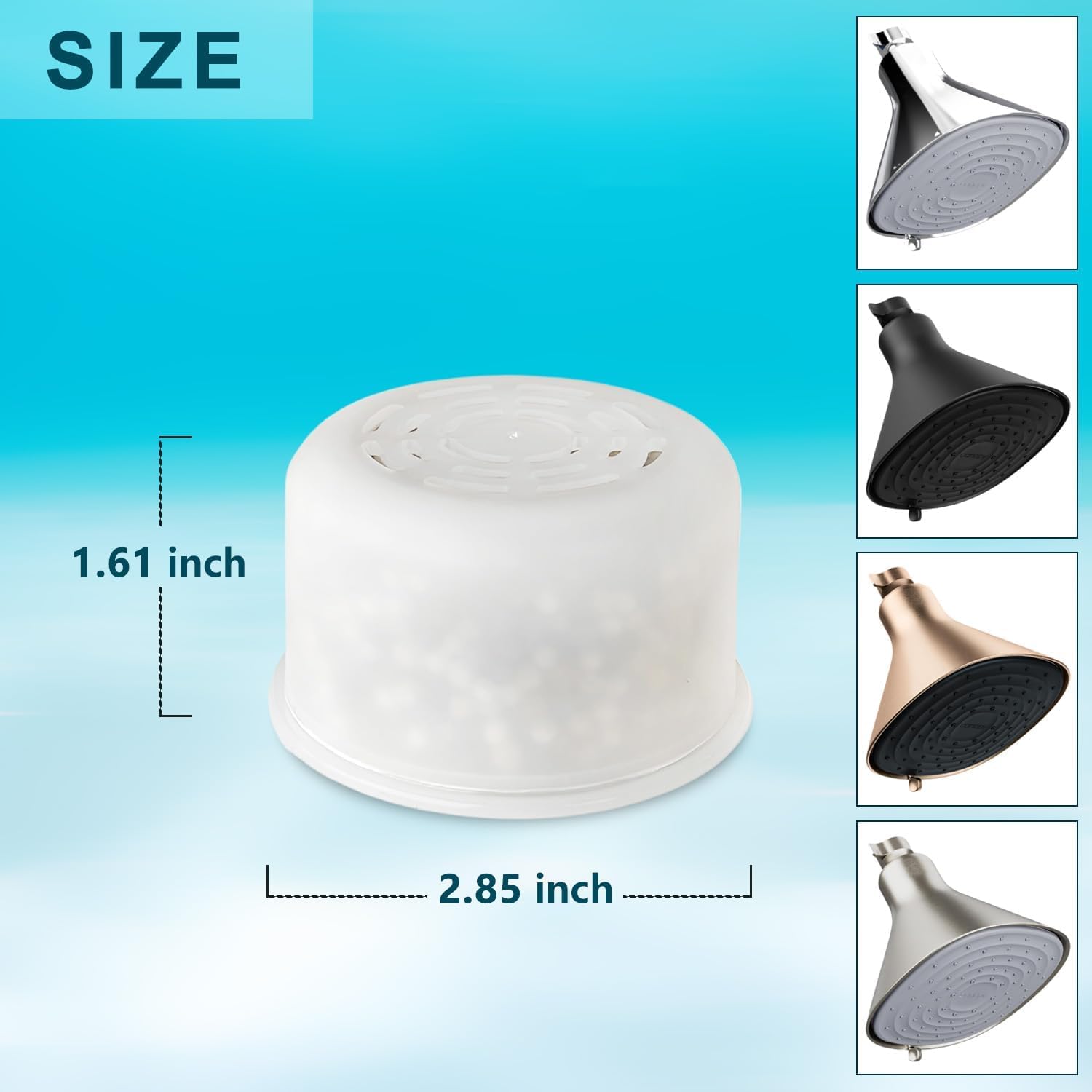 AWO Paquete de 3 cartuchos de filtro de cabezal de ducha de repuesto compatibles con cabezal de ducha de mano, sistemas de filtración de ducha multietapa para agua dura, reduce el cloro, el flúor y