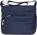 WITERY Sac à main en nylon pour femmes - Sac à bandoulière à fermeture éclair étanche
