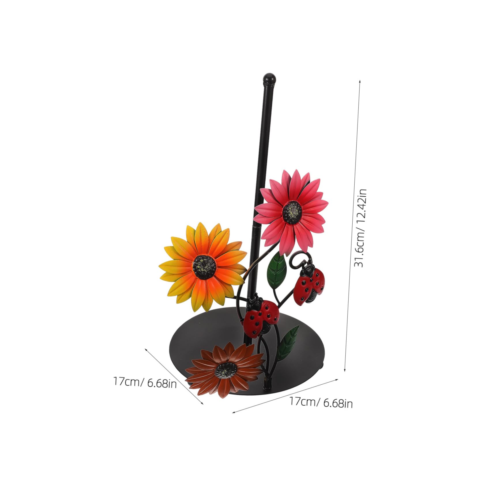 OSALADI Porta Rotolo di Carta Base Stabile a Forma di Girasole in Ferro Facile da Usare e Spostare, per Cucina e Decorazione Domestica