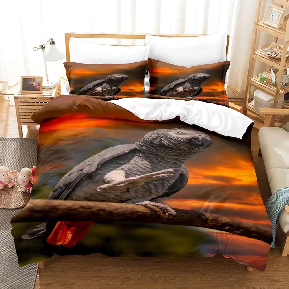 Housse de couette 140x200 cm douce et anti-transpiration parure lit gris