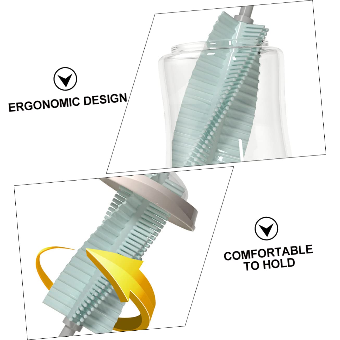 UPKOCH 6 Piezas Cepillo de Botella Limpiador de biberones para bebés Gorro para Lavar el Cabello para niños pequeños Spot Clean Cleaning Brush biberón Cepillo de Mango Largo páginas