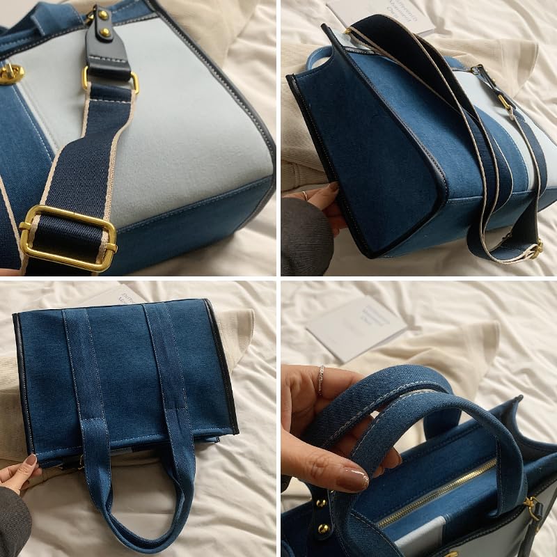 Image of GLOD JORLEE Tote Bags for Women,Top-handle bags,Jeans Purses,Denim Hobo Shoulder Handbag for Travel,Shopping,Work
