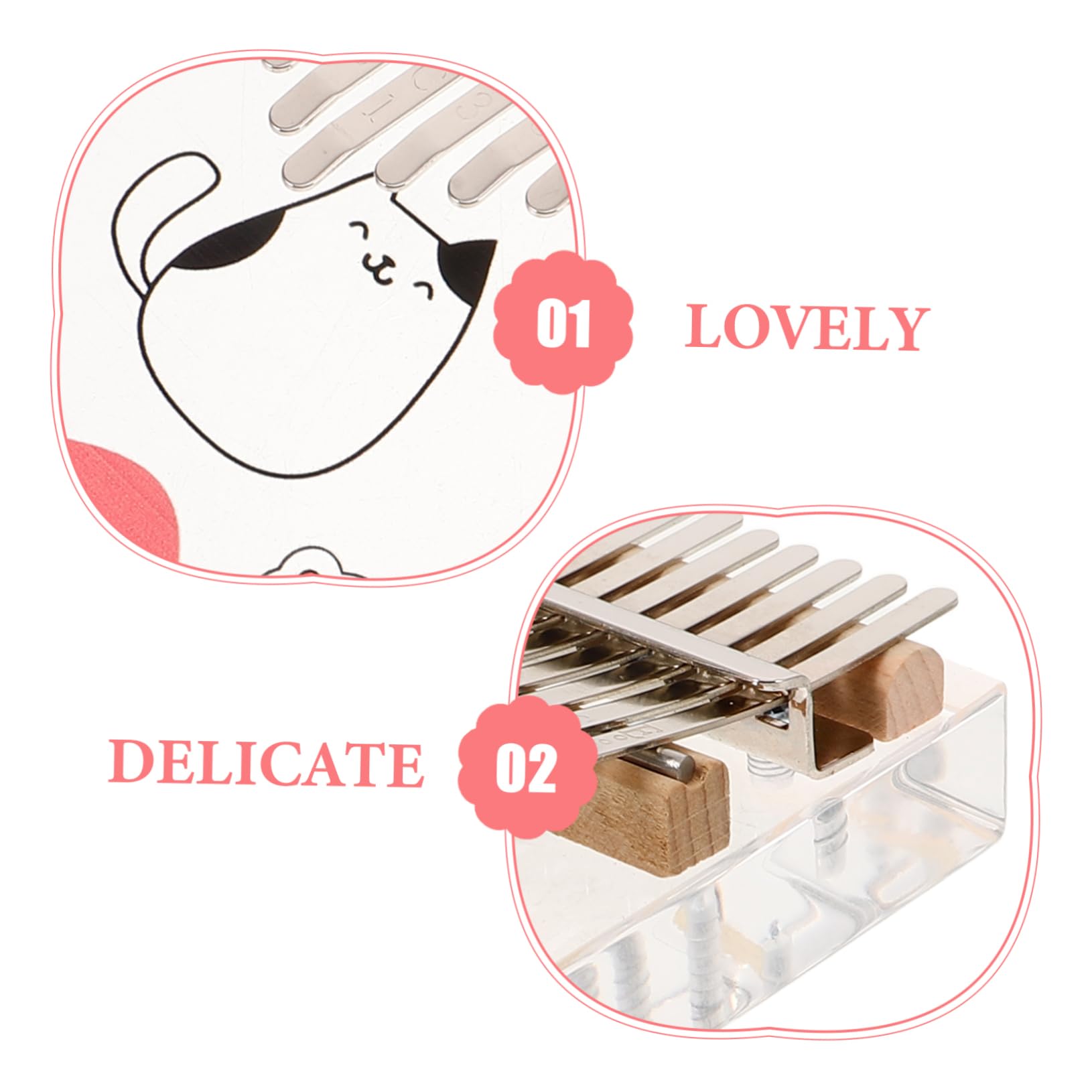 Kalimba 17 Touches en Acrylique, Piano à Pouces Cartonné | Finition Transparente Élégante, Format Portable, pour Musiciens et Débutants, Acier Inclus