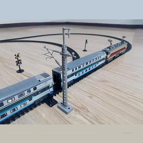 Miniatura 6 de SS7C - Juego de tren de locomotora eléctrica de aleación, modelo de tren de Navidad, juego de locomotora de vapor con vagones de pasajeros,