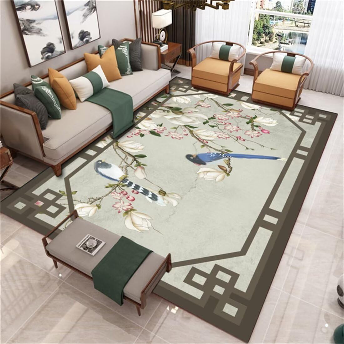Tapis oriental de décoration pour chambre parentale chic 90x150