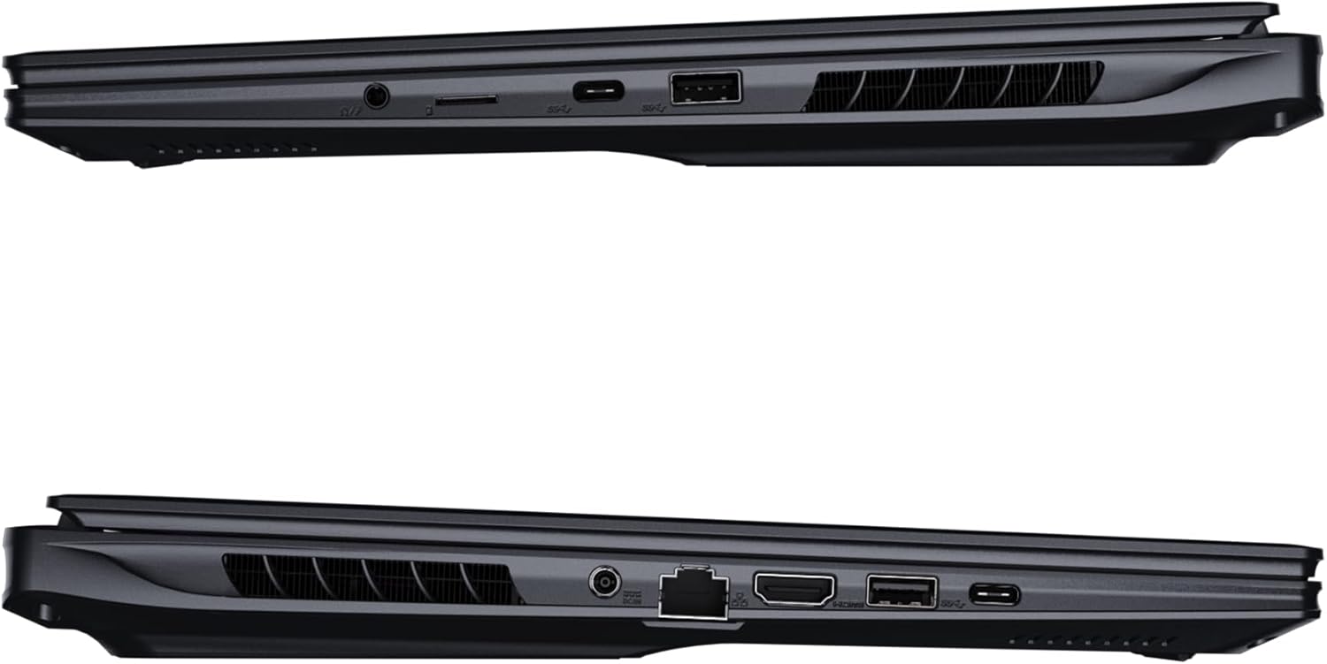 Side view of GIGABYTE AORUS Elite 16 BWH laptop showing various ports