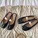 Tabi Shoes for Women with Elastic Strap, Split Toe Ballet Flats Comfortable Slip On Loafers for Walking, Soft Sole Sandals Black
