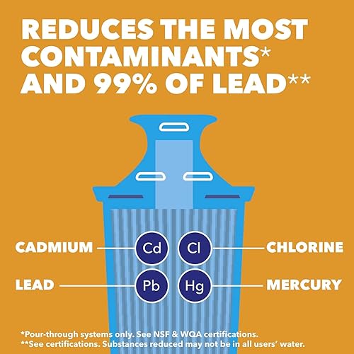 Miniatura 5 de Brita Wave - Jarra grande de filtro de agua de 10 tazas con 2 filtros Longlast+, color azul