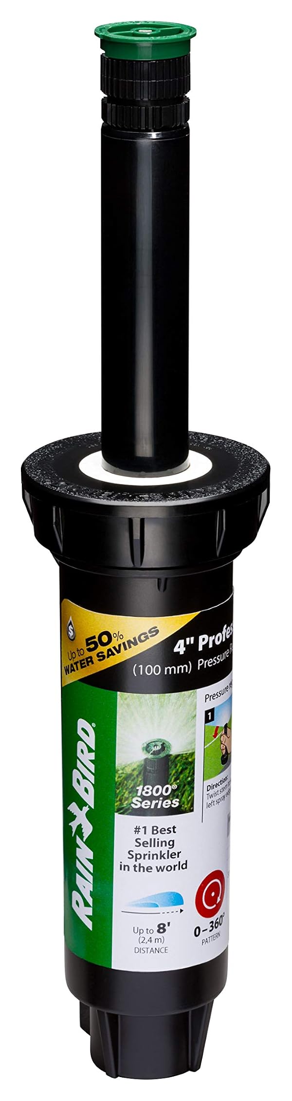 Rain Bird 1804AP8PRS PRS Professional Pop-Up, Full Circle, 6-8 Feet, 4" by Rain Bird - Used condition - US$6.67