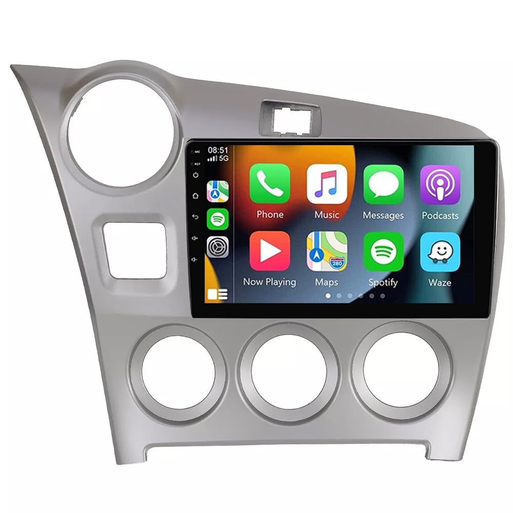 for Toyota Matrix Radio 2009-2014 Android 13 Car Stereo 9"" Touchscreen Wireless Carplay Android Auto GPS Navigation with Free Reverse Camera 4G RAM+64G ROM