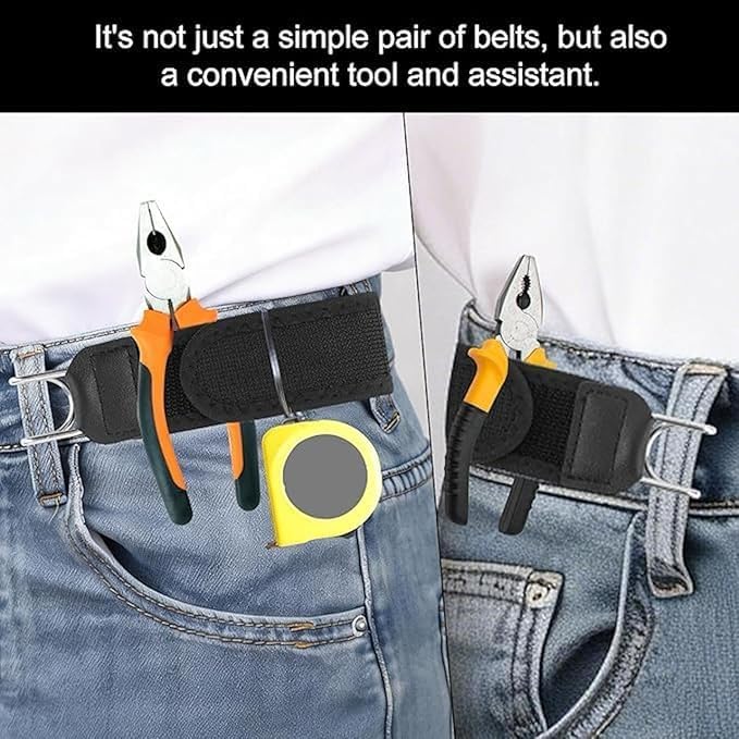Image of SUUKSESS Buckleless Elastic Belt for Men & Women, Adjustable Stretch Waist Belt with Metal Hook, Invisible No Buckle Belt for Jeans, Trousers & Pants, Comfortable Everyday Wear