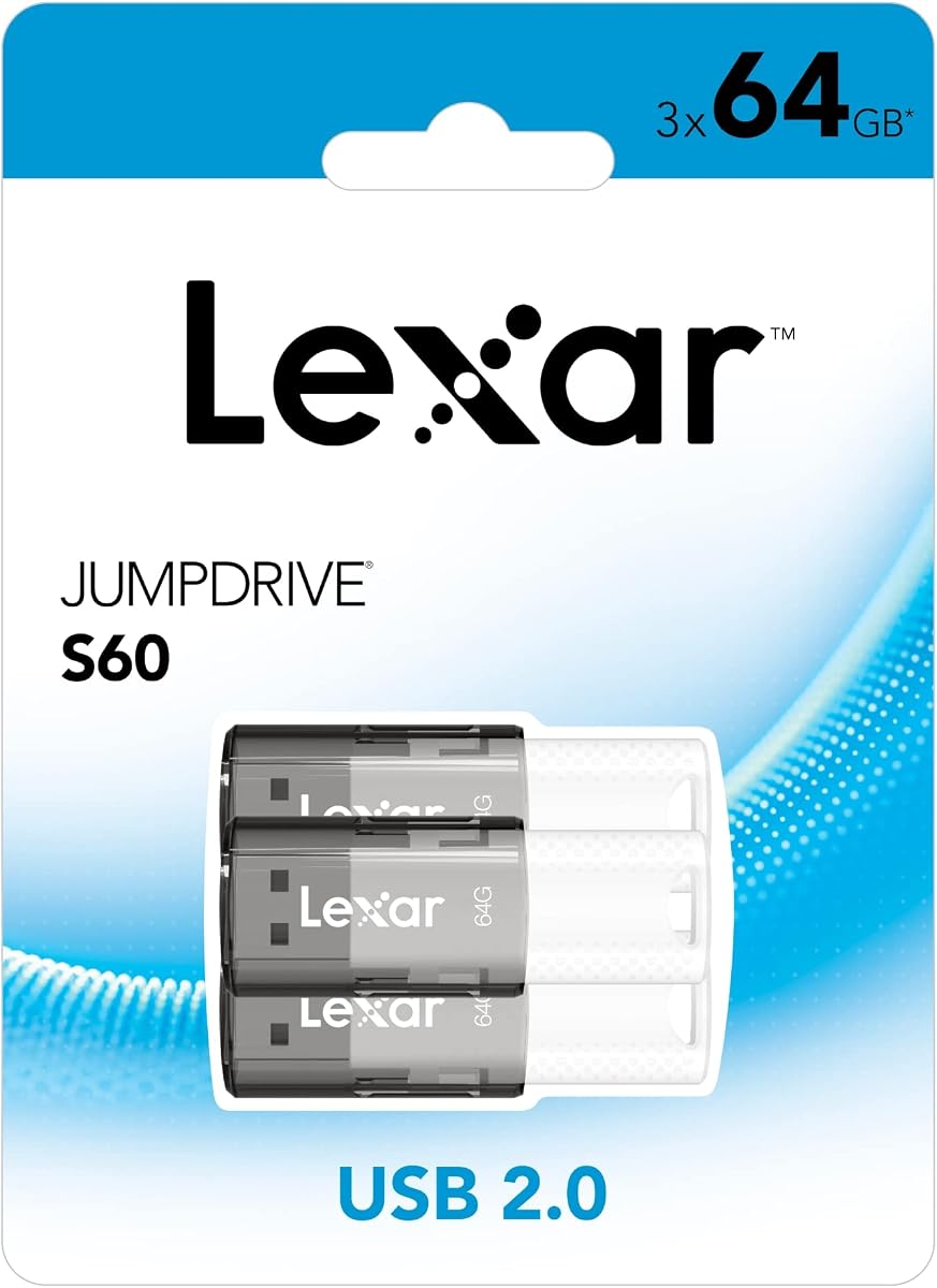 Unidades flash JumpDrive® S60 USB 2.0, 64 GB, negro Paquete de 3 unidades flash