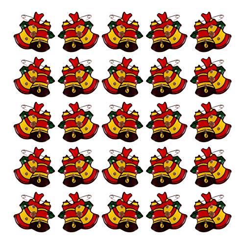 STOBOK 25 Pcs Pinos Broche de Led Broche de Natal Broche de Sino de Boneco de Neve de Papai Noel Bro