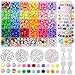 Funtopia Pony Beads für Kinder Mädchen, 1170 Stück 18 Farben Bunt Perlen zum Auffädeln, Glasperlen 9mm mit 460 Buchstabenperlen, Clay Perlen, Smiley Gesicht Perlen, Streifenperlen für Schmuck DIY Buch mit günstig Kaufen-Funtopia Pony Beads für Kinder Mädchen, 1170 Stück 18 Farben Bunt Perlen zum Auffädeln, Glasperlen 9mm mit 460 Buchstabenperlen, Clay Perlen, Smiley Gesicht Perlen, Streifenperlen für Schmuck DIY