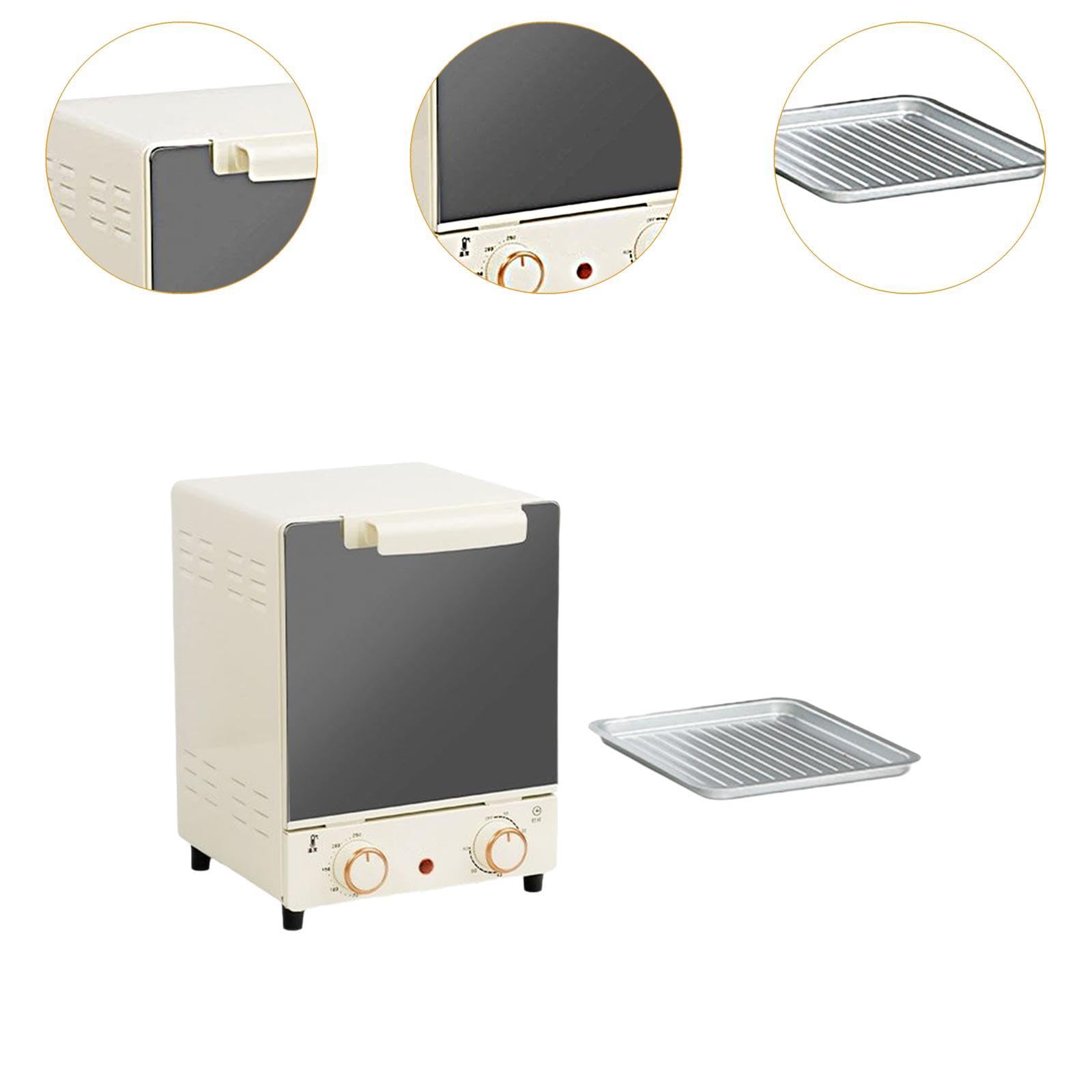 MagiDeal Mini four électrique vertical à poser en acier inoxydable avec plaque de cuisson, four à toast, four portable pour tartes,