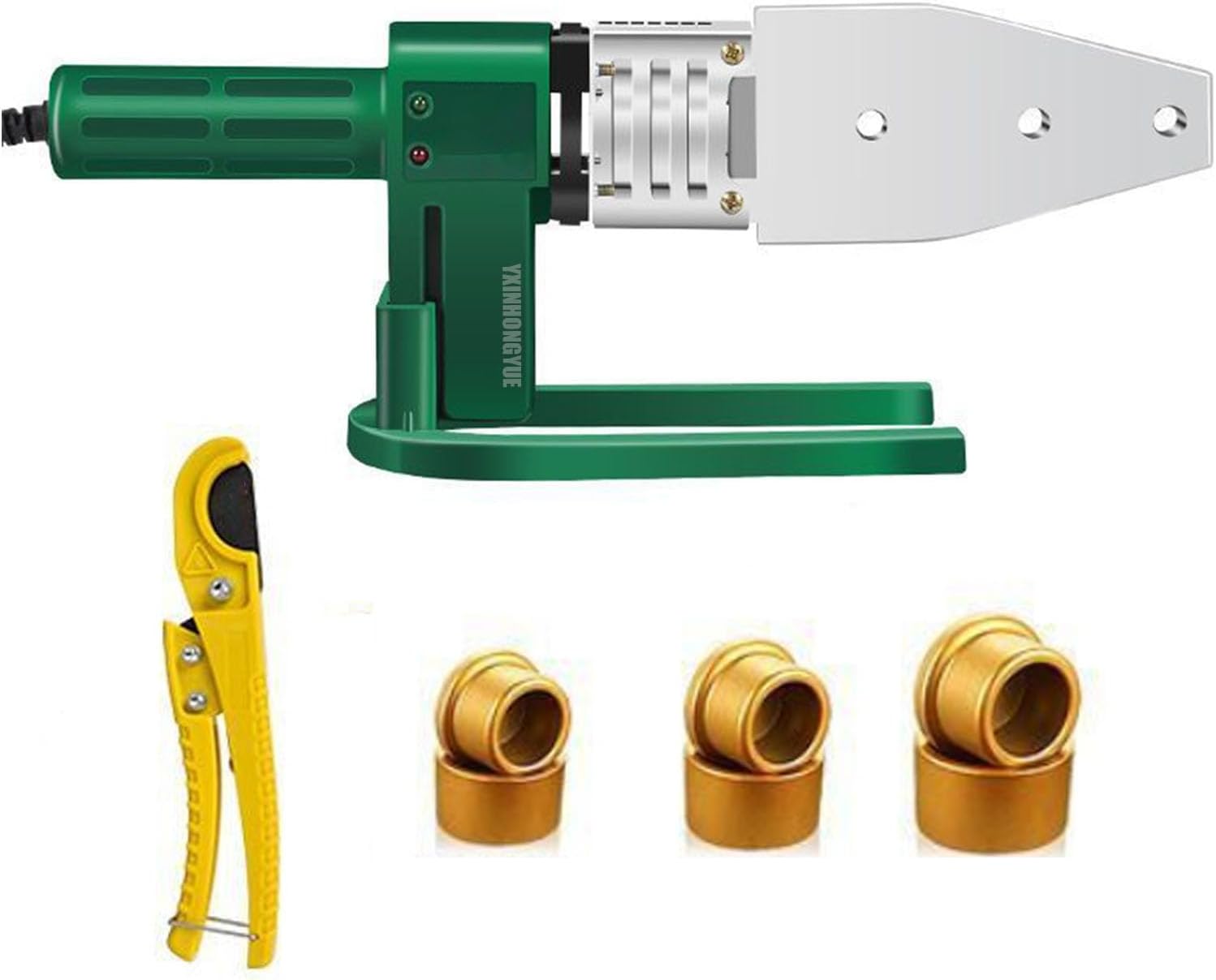 800W PPR/PE/PB Pipe Fusion Welder Plastic Pipe Welding Machine with 3 Die Heads 20-32Mm Water Pipe Hot Melt Machine Easy to Operate (Green)