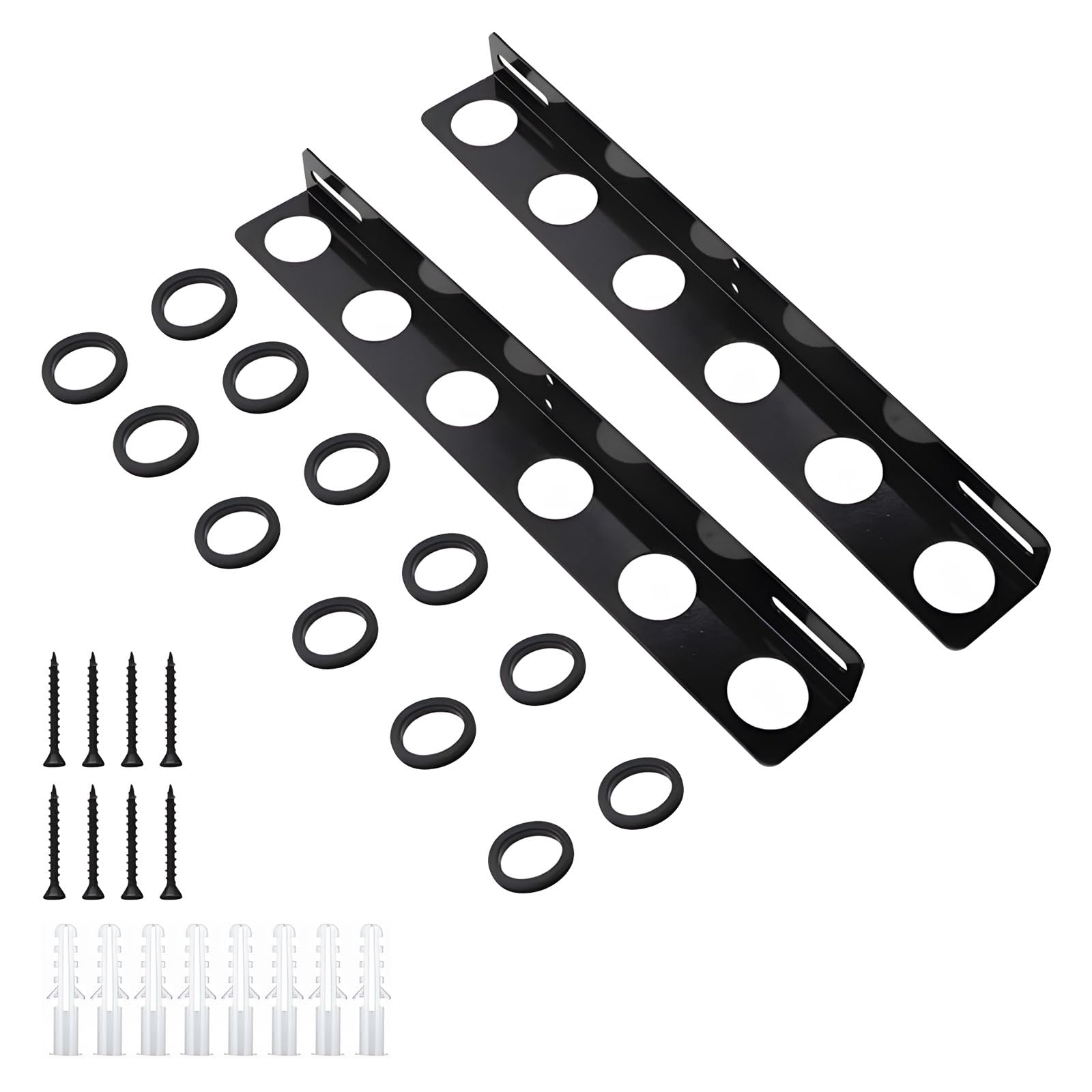 Kaeltsyn 2PcsPractical Tool Stand Steel Utility Trailer Rack Organizers with Nonslip Rubber Inserts for Workshop or Garage Storage Rack