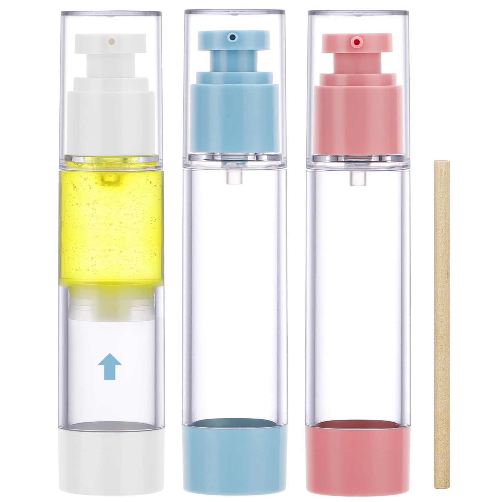 Segbeauty Crema Mani Dispenser, 3 Pezzi 50ml Airless Flaconi, Dosatore Contenitore Bottiglie, Leggero e Portatile, Airless Porta Crema Pump di Plastica, Contenitori da Viaggio per Liquidi