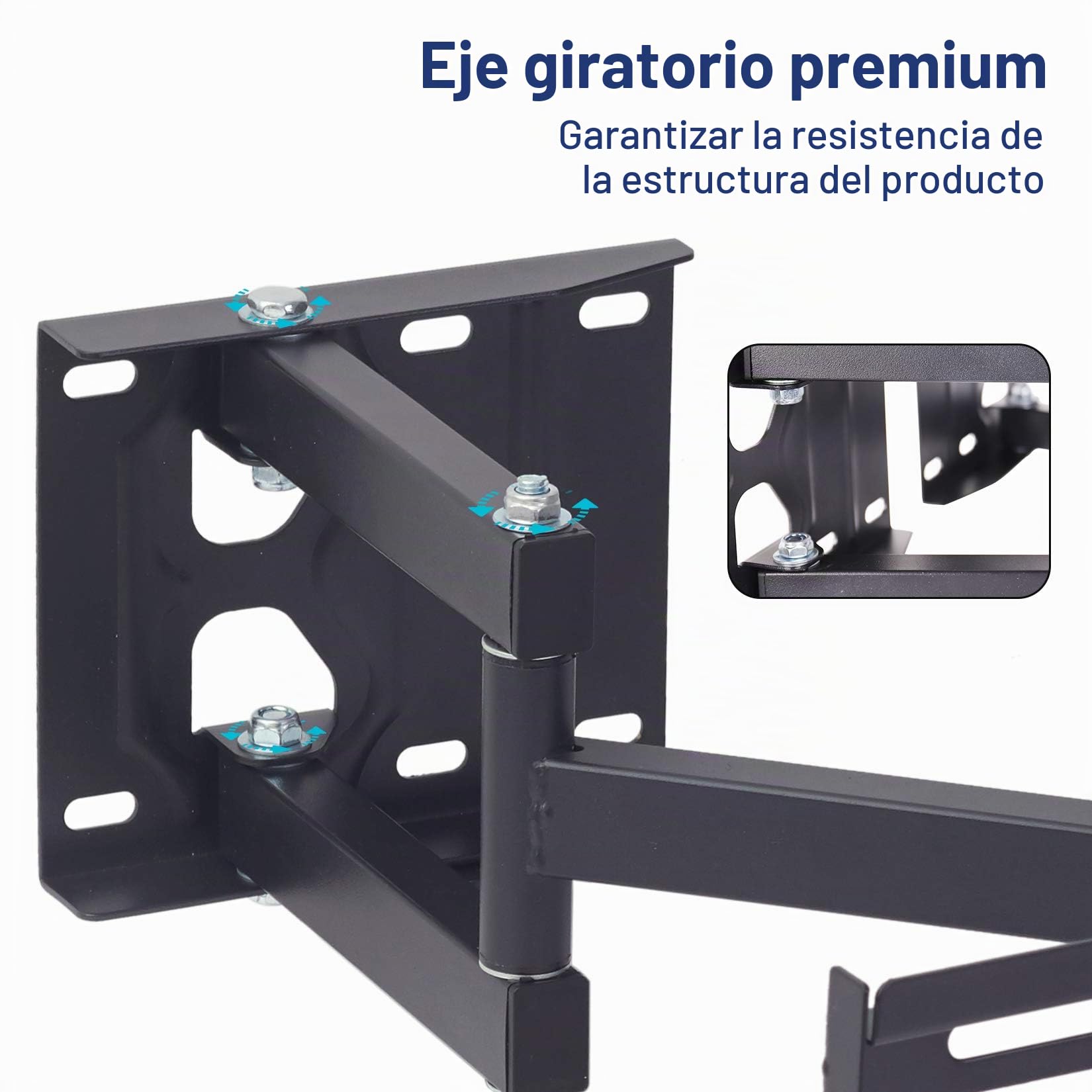 Medla Soporte de Pared para TV Giratorio, Soporte Pared TV para Esquina inclinable para televisores de Plasma LCD LED de 32-65 Pulgadas VESA 600 x 400 Soporta 45 kg