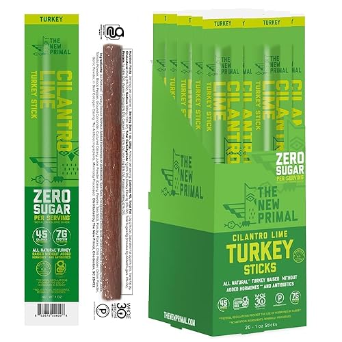 The New Primal Cilantro Lime Turkey - Barra de pavo de pavo de pastoreo con aprobación del programa Whole30 apto para dietas paleo cetogénica