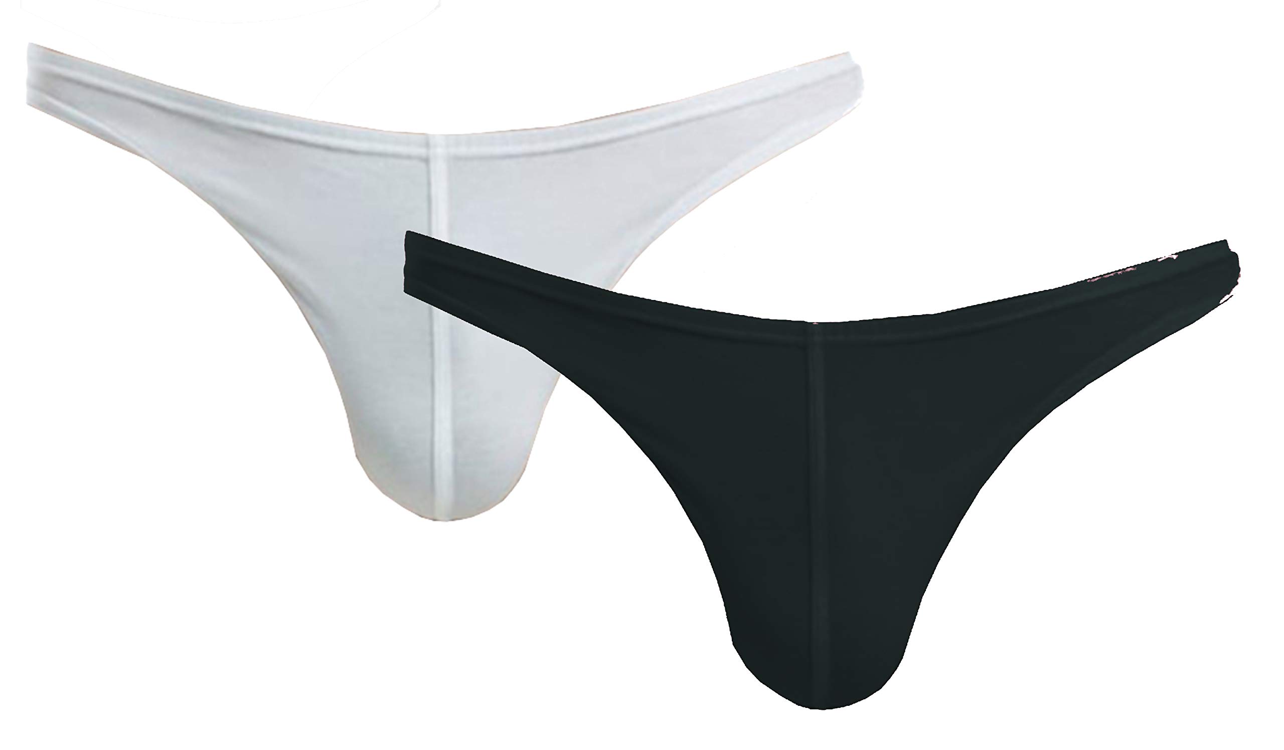 GenericMen's Polyester BRIEF (Pack of 2) (ZSH-ML-611-WH-BK_White - Black_Free Size)