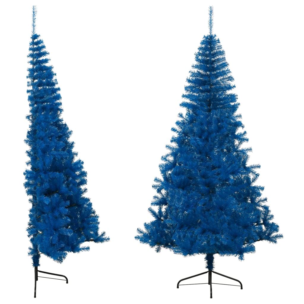 Vidaxl Blue Artificial Half Christmas Tree With Stand Holiday Ornament Xmas Decoration Artificial Christmas Tree Holiday Decoration 210 Cm Pvc